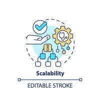 2D editable multicolor icon scalability concept, isolated vector, health interoperability resources thin line illustration. vector