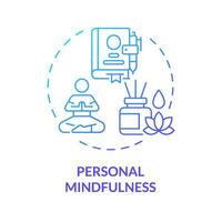 2D gradient icon personal mindfulness concept, isolated vector, mindful entrepreneurship thin line illustration. vector