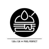 2d píxel Perfecto glifo estilo basura comida icono, aislado vector, silueta ilustración representando alergeno gratis. vector