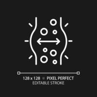 2D pixel perfect editable white metabolic imbalance icon, isolated monochromatic vector, thin line illustration representing metabolic health. vector