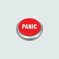 3d red panic button illustration template vector