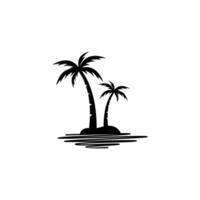 simple palm tree silhouette illustration design vector