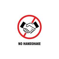 no handshake symbol illustration design, no handshake warning with red forbidden sign vector