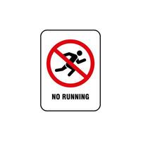 no running prohibition sign template vector