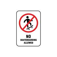 no skateboarding prohibition sign template vector