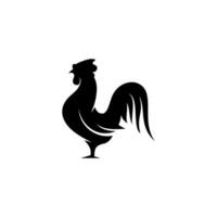 flat rooster icon silhouette illustration vector