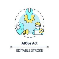 2D editable AI ops act icon representing AI ops, isolated vector, multicolor thin line illustration. vector