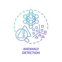 2D gradient icon anomaly detection concept, isolated vector, predictive maintenance thin line illustration. vector