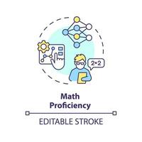 2D editable multicolor math proficiency icon, simple isolated vector, AI engineer thin line illustration. vector