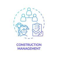 2D gradient construction management icon, simple isolated vector, construction cost thin line illustration. vector