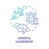 2D gradient icon mindful leadership concept, isolated vector, mindful entrepreneurship thin line illustration. vector