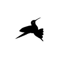 Flying Hummingbird Silhouette, can use Art Illustration, Website, Logo Gram, Pictogram or Graphic Design Element. Vector Illustration