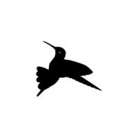 Flying Hummingbird Silhouette, can use Art Illustration, Website, Logo Gram, Pictogram or Graphic Design Element. Vector Illustration