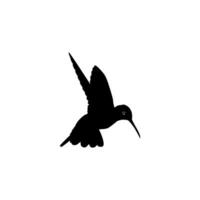 Flying Hummingbird Silhouette, can use Art Illustration, Website, Logo Gram, Pictogram or Graphic Design Element. Vector Illustration