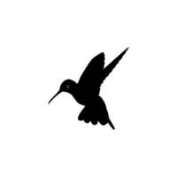 Flying Hummingbird Silhouette, can use Art Illustration, Website, Logo Gram, Pictogram or Graphic Design Element. Vector Illustration