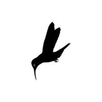 Flying Hummingbird Silhouette, can use Art Illustration, Website, Logo Gram, Pictogram or Graphic Design Element. Vector Illustration