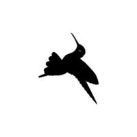 Flying Hummingbird Silhouette, can use Art Illustration, Website, Logo Gram, Pictogram or Graphic Design Element. Vector Illustration