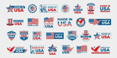 made in usa logo and label collection vector