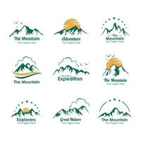 Set of Mountains Logo Illustration Design Template Vector
