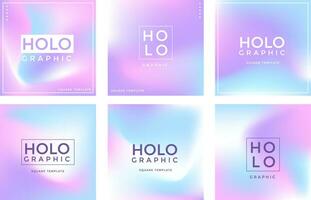 various holographic gradient template background collection vector