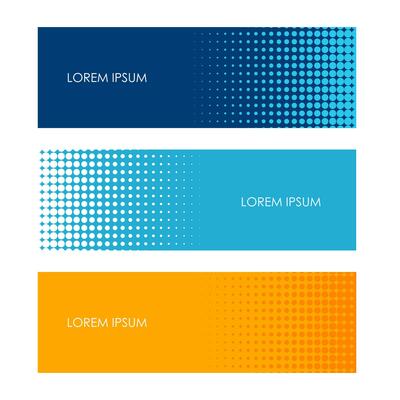 Set of Abstract Colorful Halftone Dots Banner Background Design, Polka Dot Template Vector