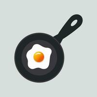 Vector Illustration of Fried Egg in a Frying Pan Design, Fried Egg Cartoon Template