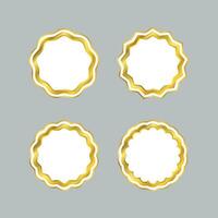 set of various circle golden frame template vector