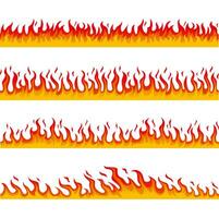 fire flame seamless border collection vector