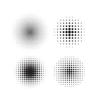 set of circle halftone illustration design, abstract dots vector collection