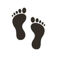 Silhouette of Human Foot Step Design, Simple Flat Foot Step Icon, Logo, Symbol, Sign Template Vector