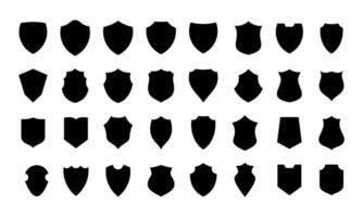 various flat shield shape collection vector