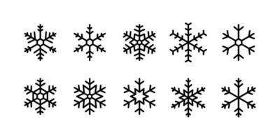 snowflakes shape collection with editable stroke vector