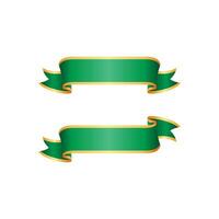 simple green golden ribbon for text vector