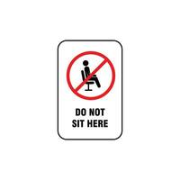 do not sit here sign illustration template vector, do not sit prohibition sign vector