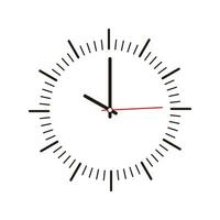 sencillo limpiar reloj ilustración vector, plano reloj diseño en blanco antecedentes vector