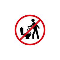 do not litter in the toilet sign illustration, no littering symbol vector