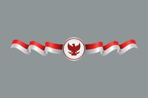 indonesia waving flag with pancasila, national symbols of indonesia vector