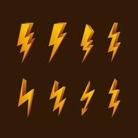 3d lightning symbol collection vector