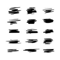 set of abstract ink scribble shape vector