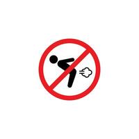 no fart allowed sign template vector, no fart symbol prohibition vector