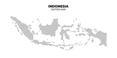 black halftone dotted indonesia map illustration vector