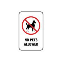 no pets allowed sign illustration design, no pets allowed poster with red forbidden sign vector