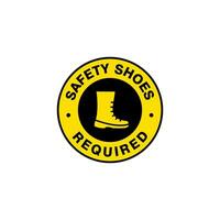 safety shoes required warning sign template vector