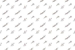 Bouquet of green dry branches as seamless pattern background vector