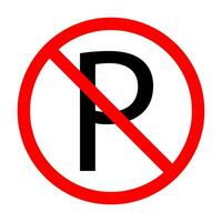 No estacionamiento símbolo vector plano icono. prohibido firmar aislado en blanco fondo.ilustracion