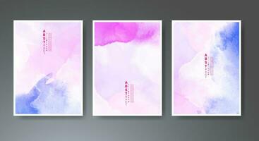 Set of creative hand painted abstract watercolor background. Design for your cover, date, postcard, banner, logo. vector