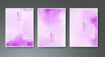 Set of creative hand painted abstract watercolor background. Design for your cover, date, postcard, banner, logo. vector