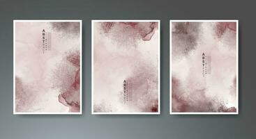 Set of creative hand painted abstract watercolor background. Design for your cover, date, postcard, banner, logo. vector