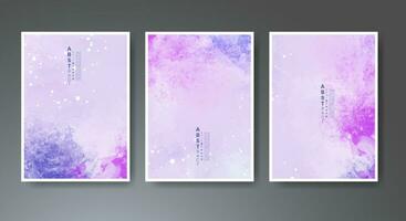 Set of creative hand painted abstract watercolor background. Design for your cover, date, postcard, banner, logo. vector