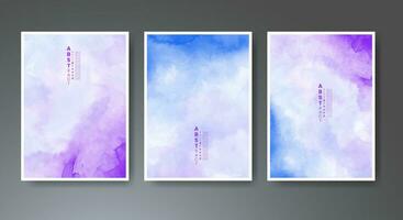 Set of creative hand painted abstract watercolor background. Design for your cover, date, postcard, banner, logo. vector
